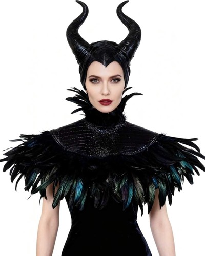 Black feather shawl with - feather,
