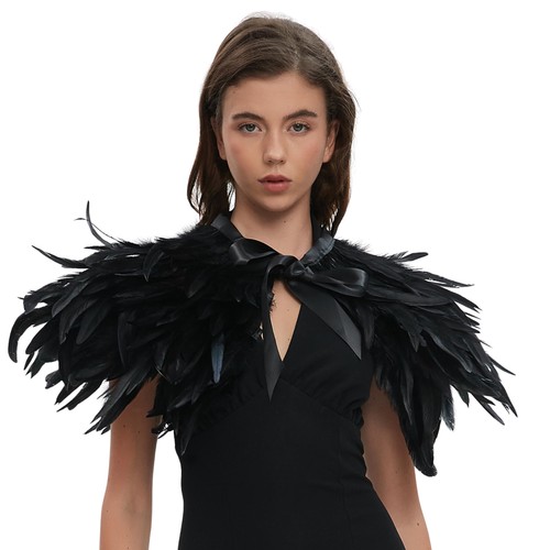 Livresse black feather - feather, shawl